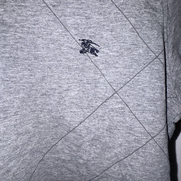 Burberry London Men’s Gray Polo Shirt Check Trim Logo Size M - Picture 7 of 9